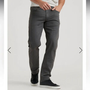 Lucky Brand Mens 38 X 32 Dark Gray Sateen Stretch 121 Slim Straight Jeans Pants